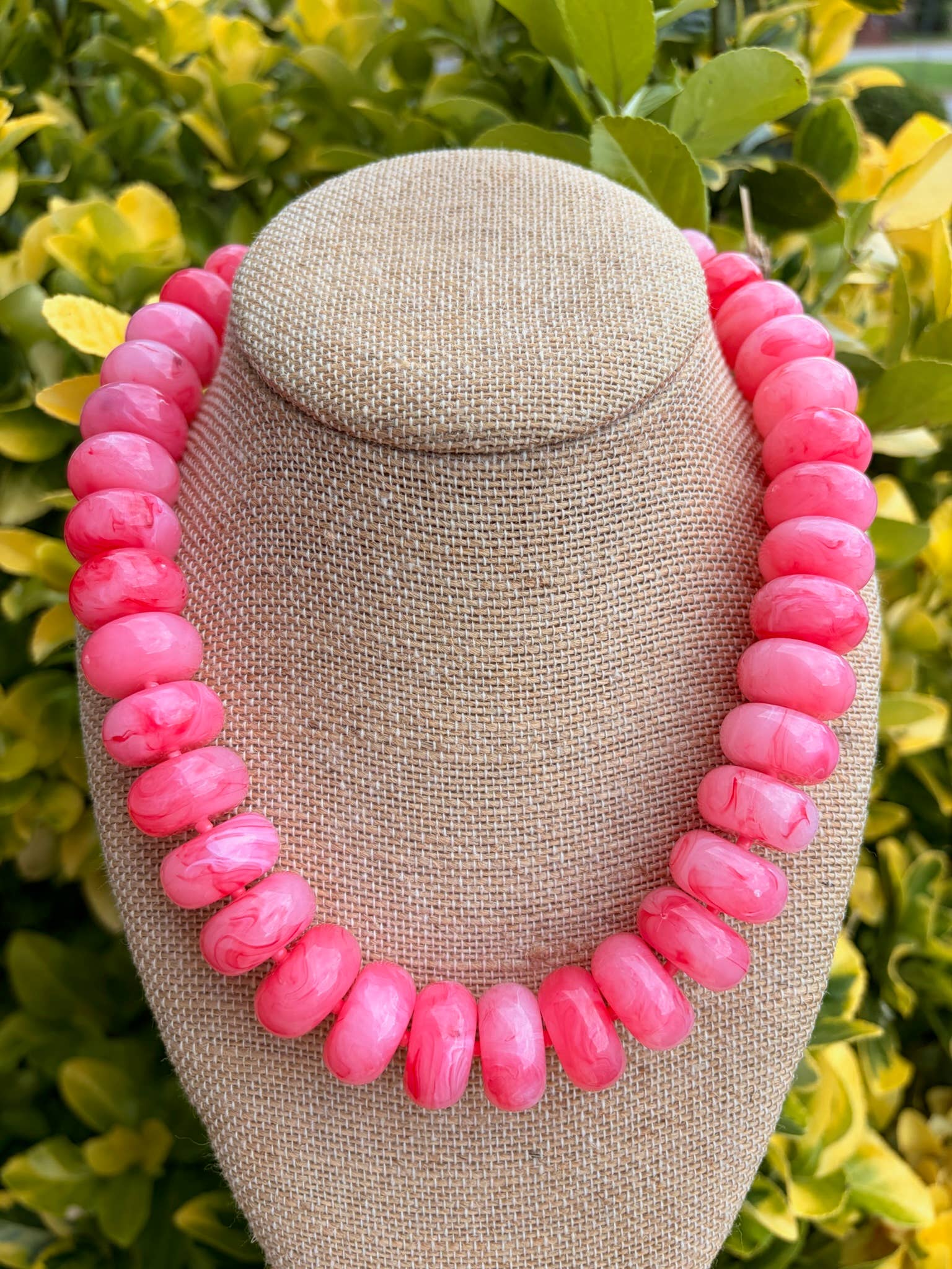 The Rory — Pink Rondelle Beaded Necklace