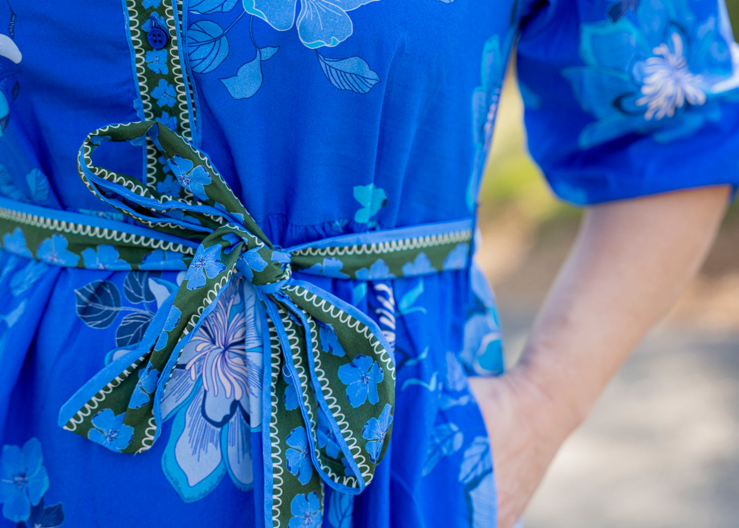 Remi Midi Dress in Sapphire Florals