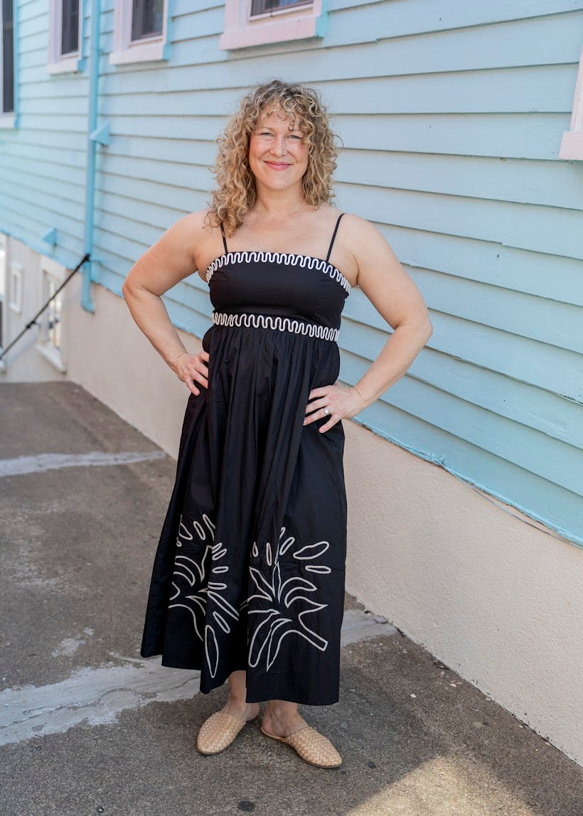 English Embroidered Midi Dress