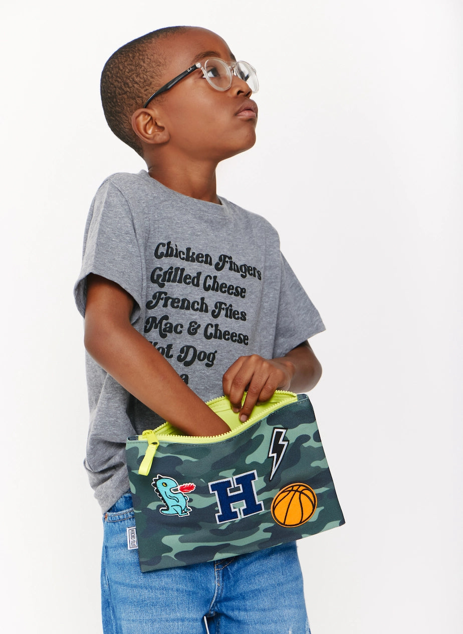 Kids Menu T-Shirt, Grey/Black Combo