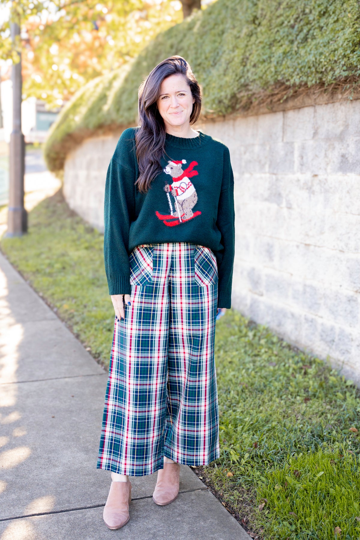 Plaid Patch Pocket Pants