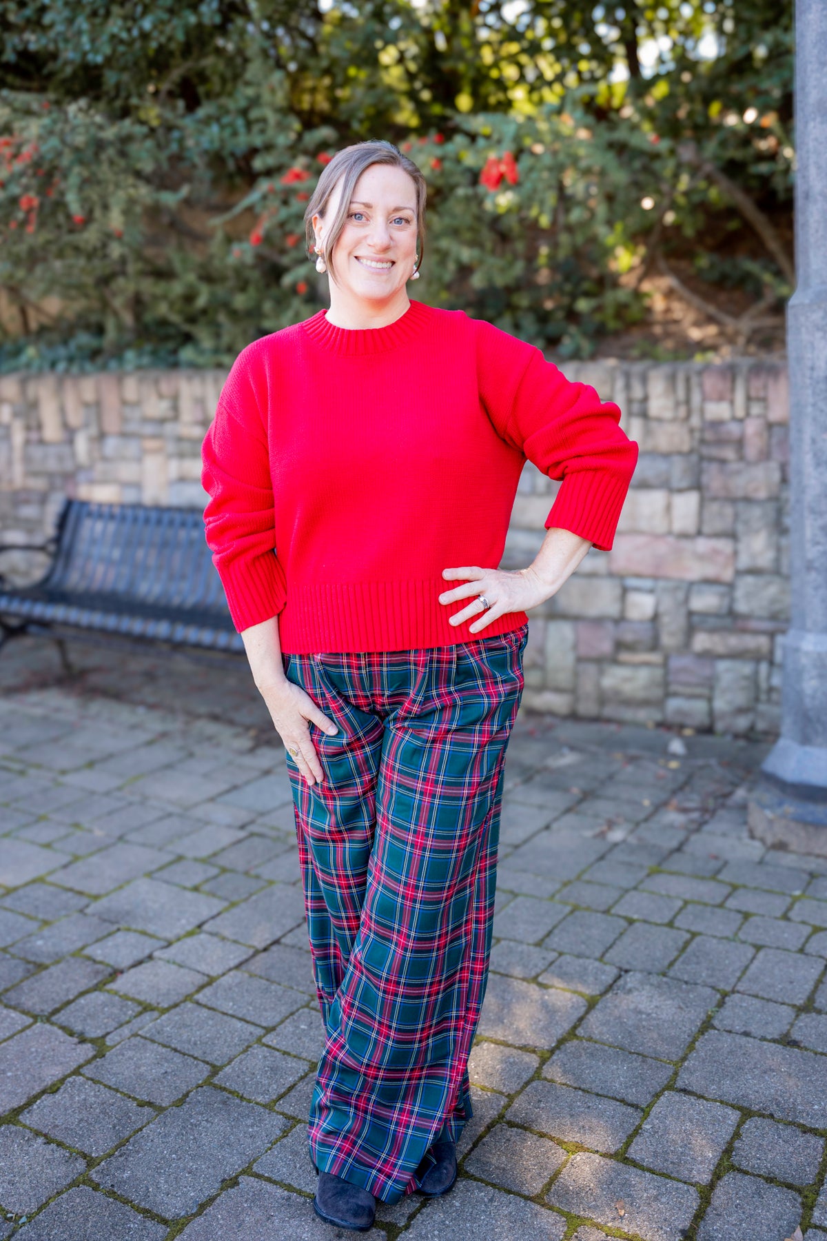Tartan Wide Leg Pants