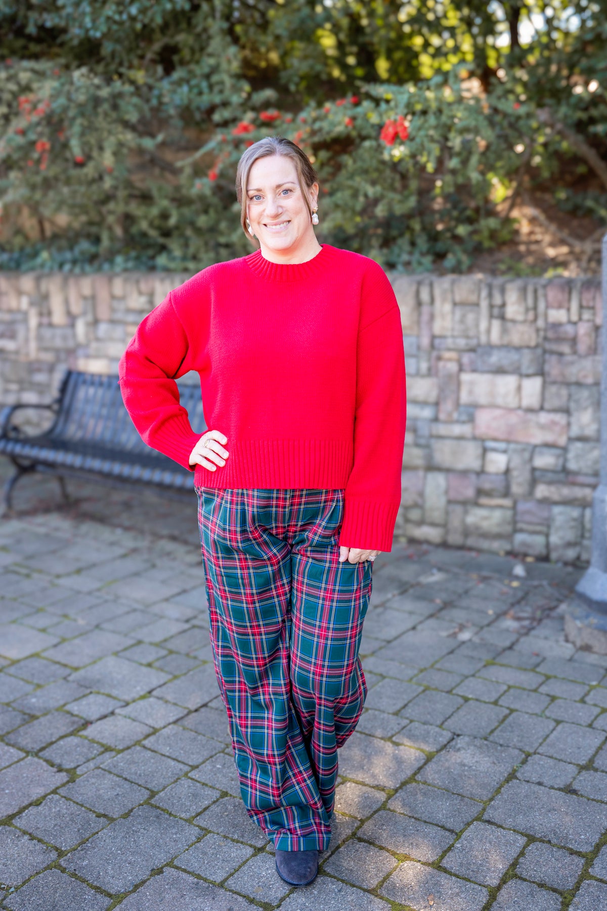Tartan Wide Leg Pants
