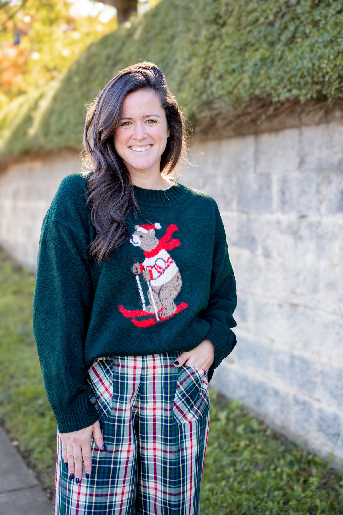 Plaid Patch Pocket Pants