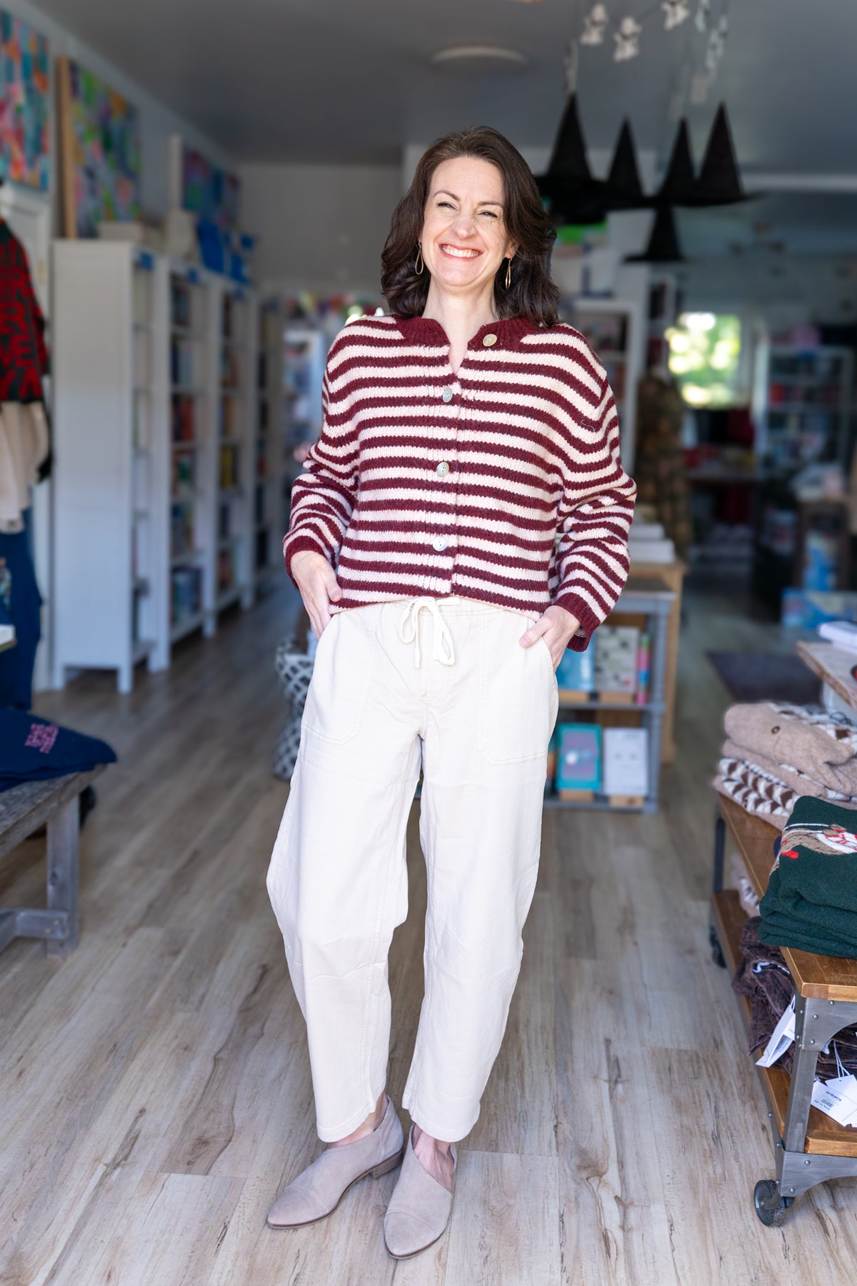 Avril Barrel Pants in Khaki