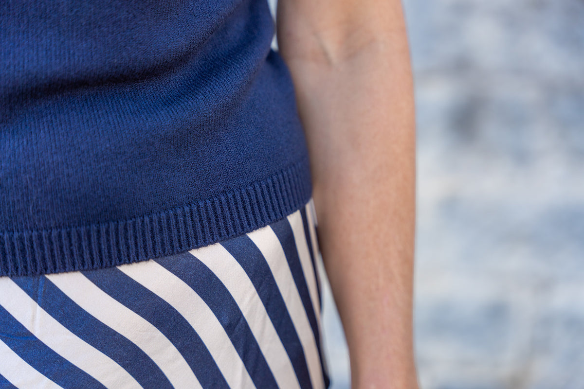 Diagonal Stripe Slip Skirt