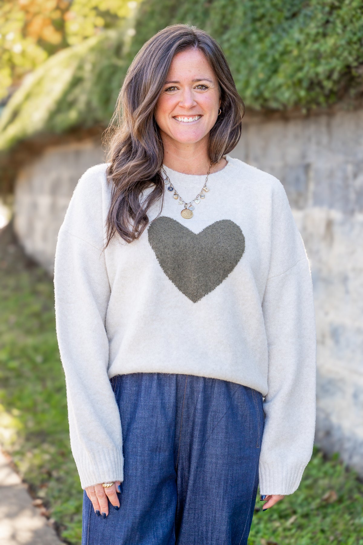 Heart Graphic Crewneck Sweater