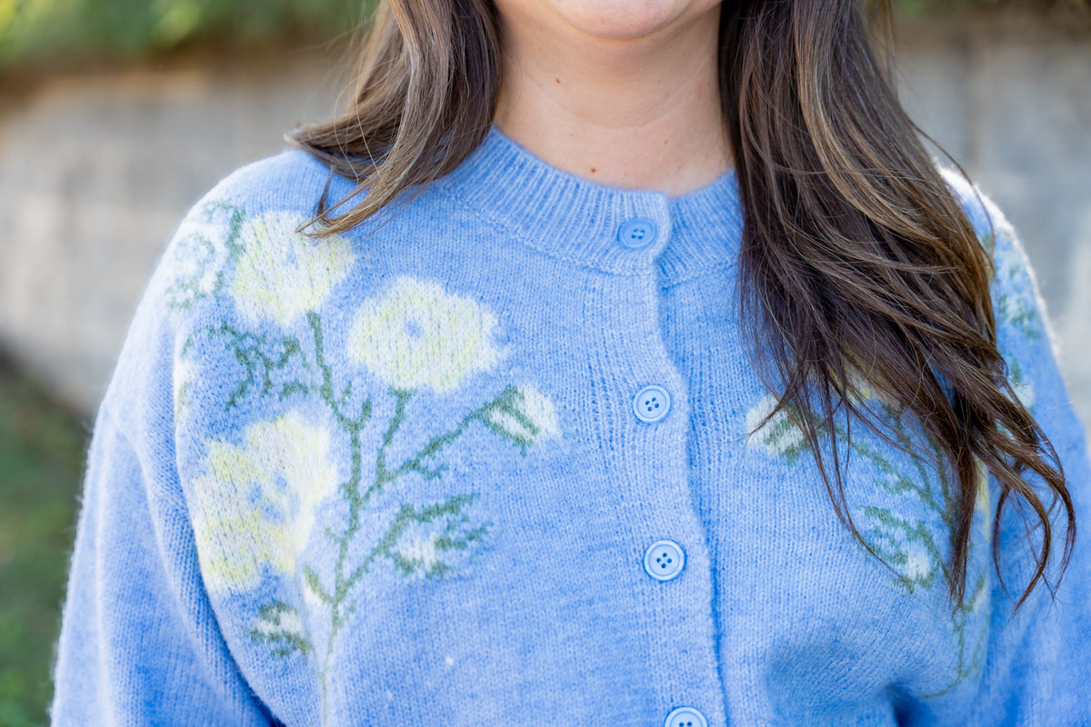 Daisy Blue Floral Cardigan
