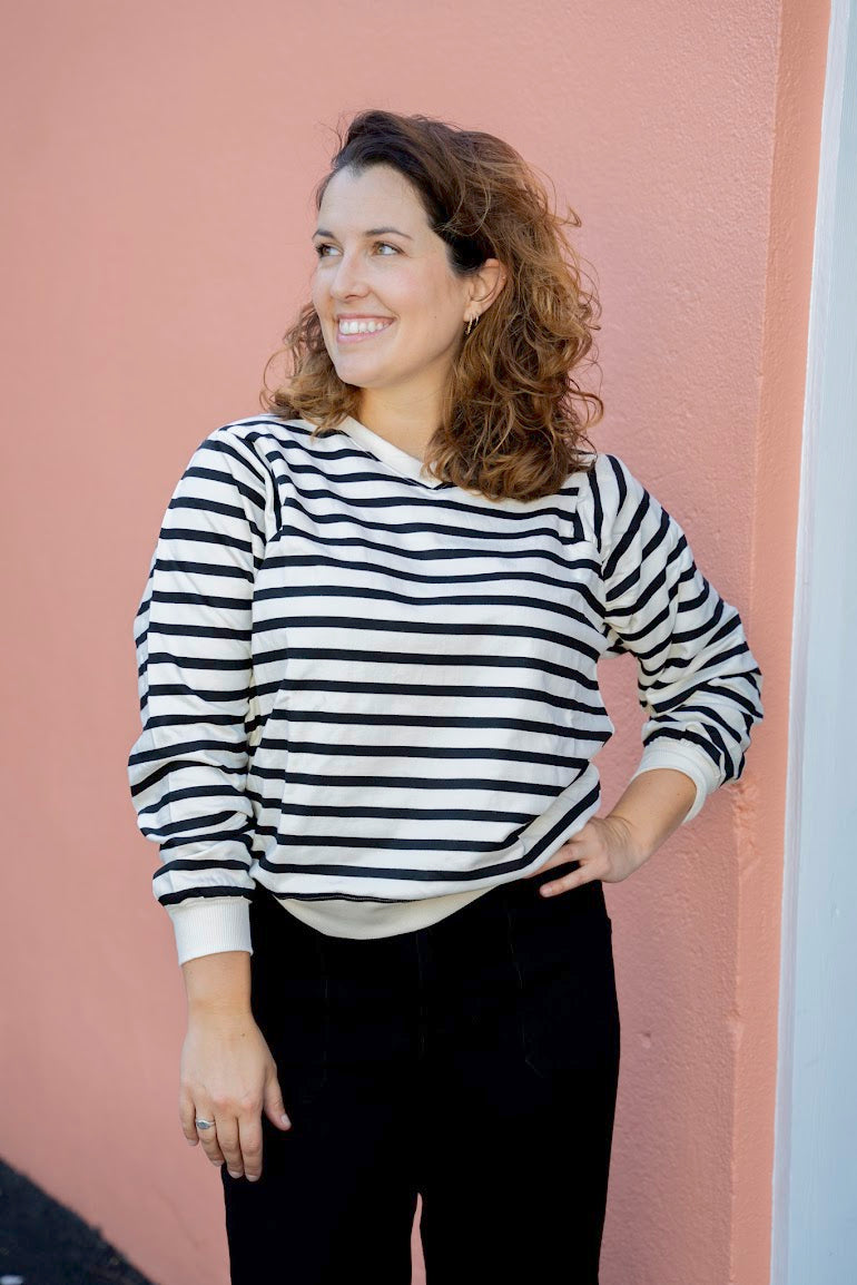 B&W Striped Sweatshirt