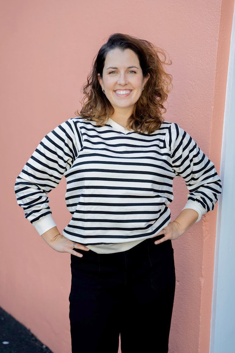 B&W Striped Sweatshirt