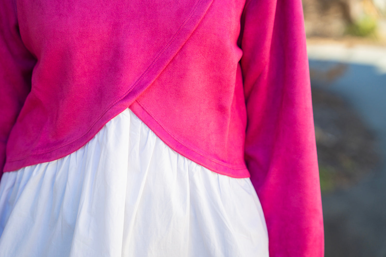 The Poplin Pink Contrast Sweater