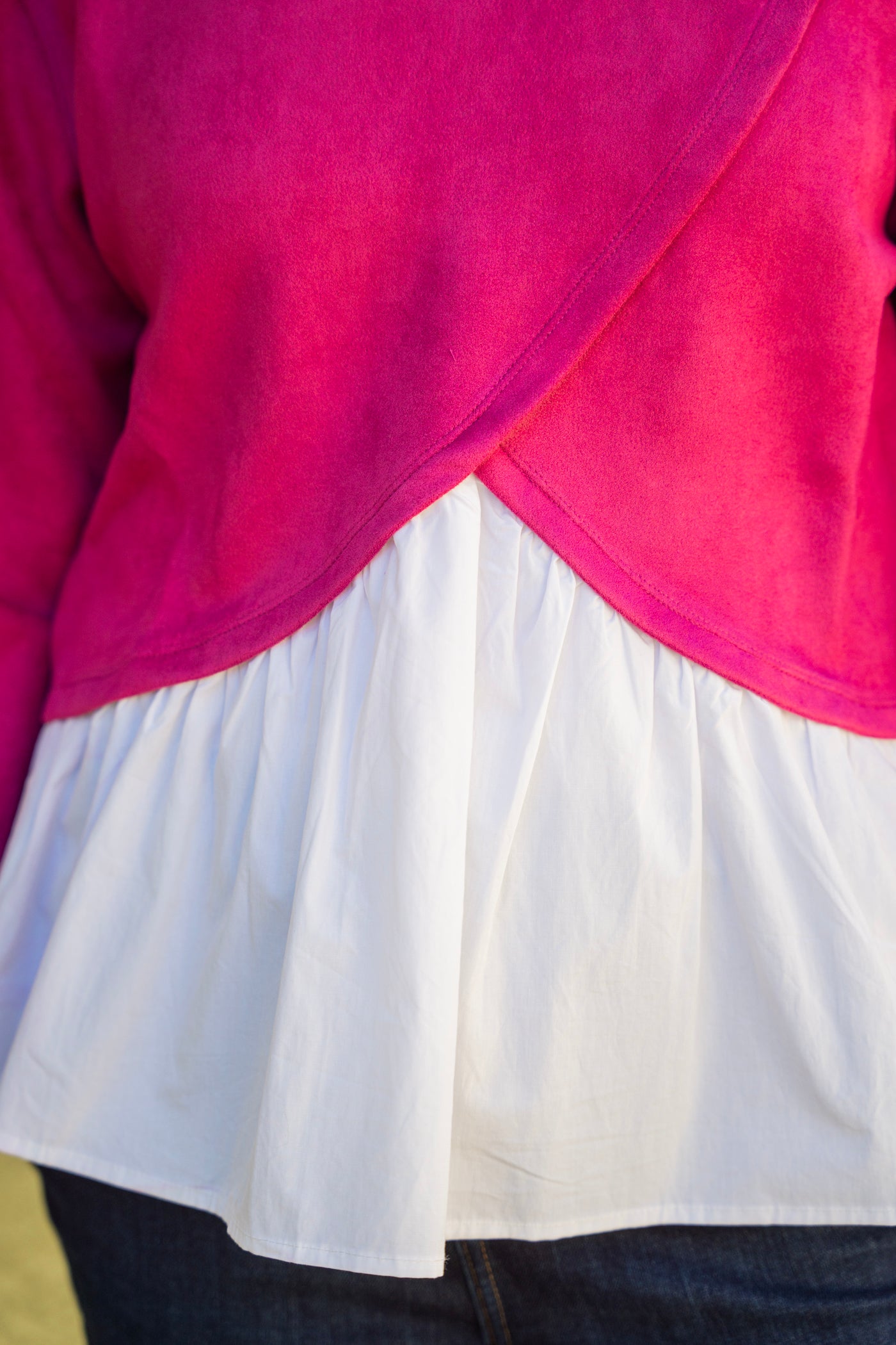 The Poplin Pink Contrast Sweater