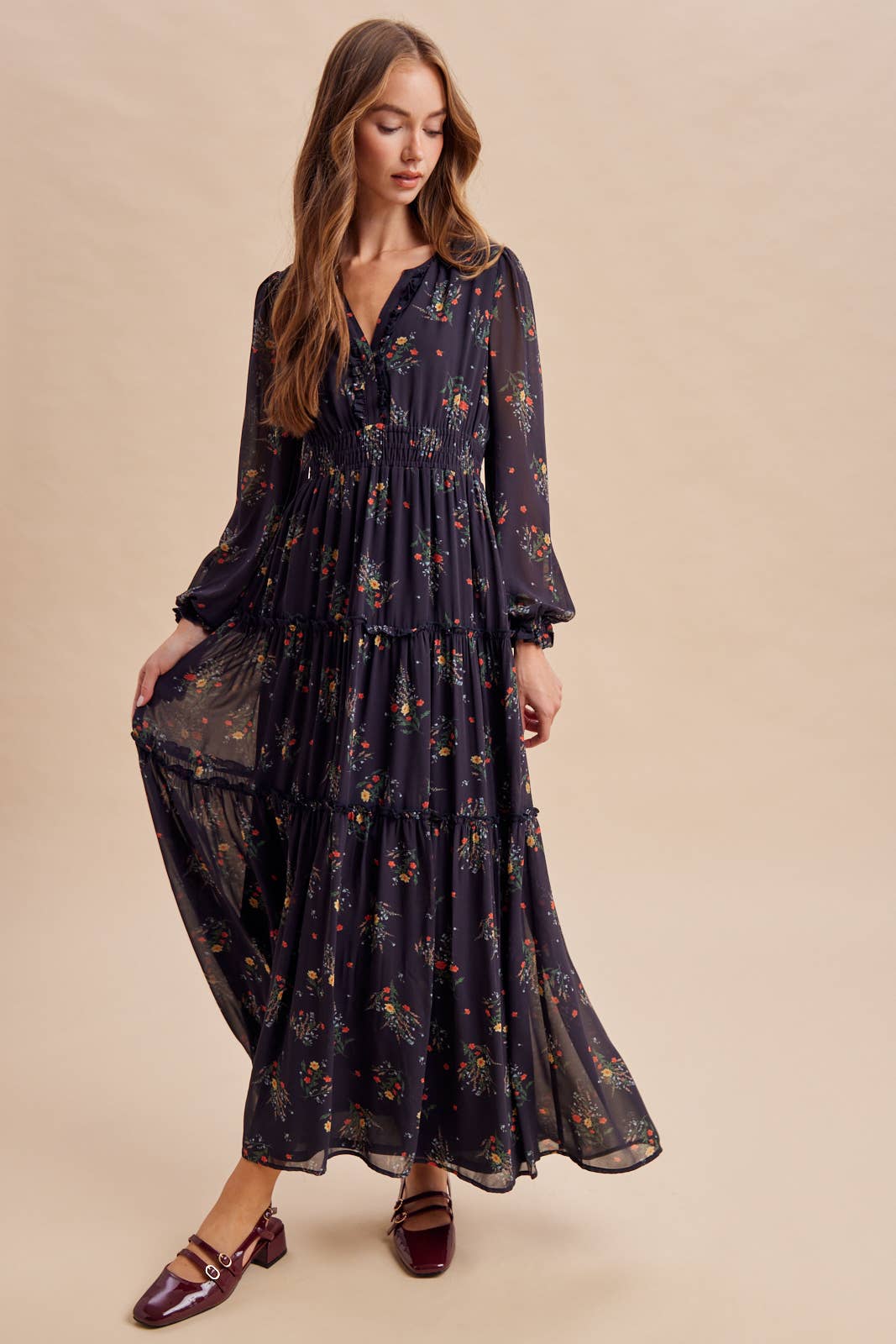 Midnight Floral Maxi Dress
