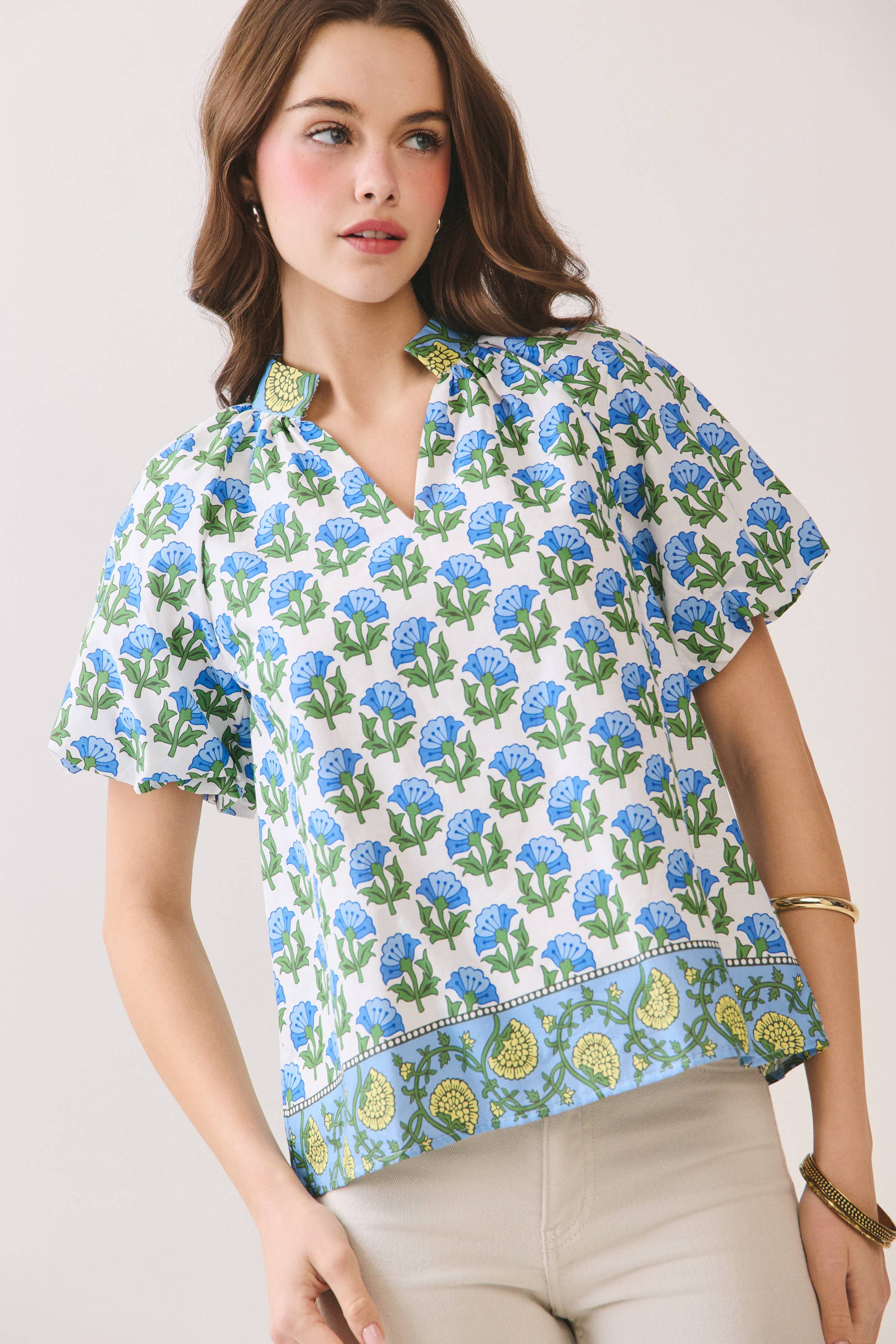 Iris Floral Print Top