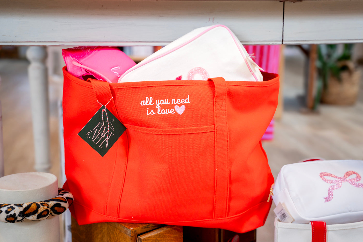 All You Need Is Love Embroidered Bag