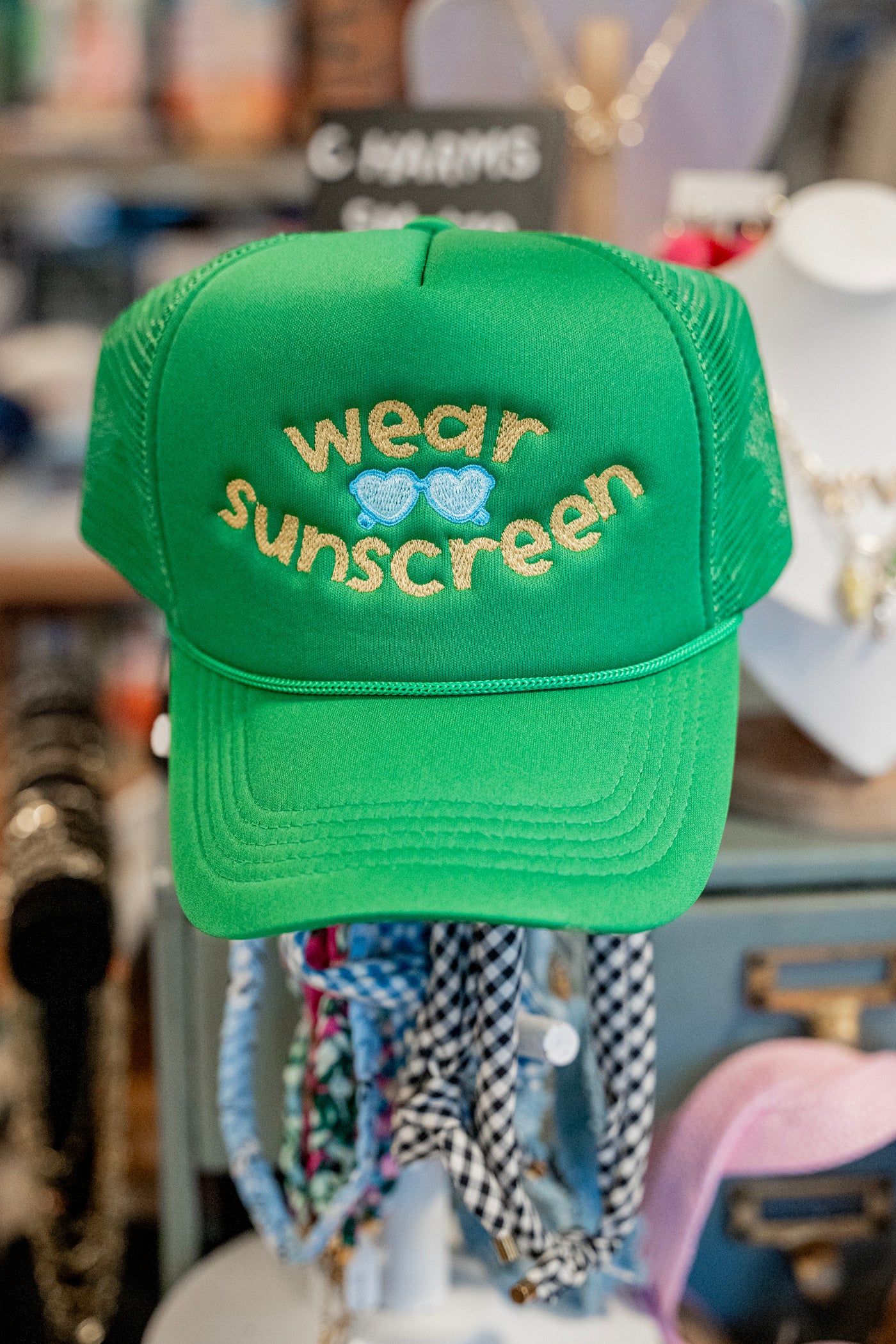 Wear Sunscreen Embroidered Trucker Hat