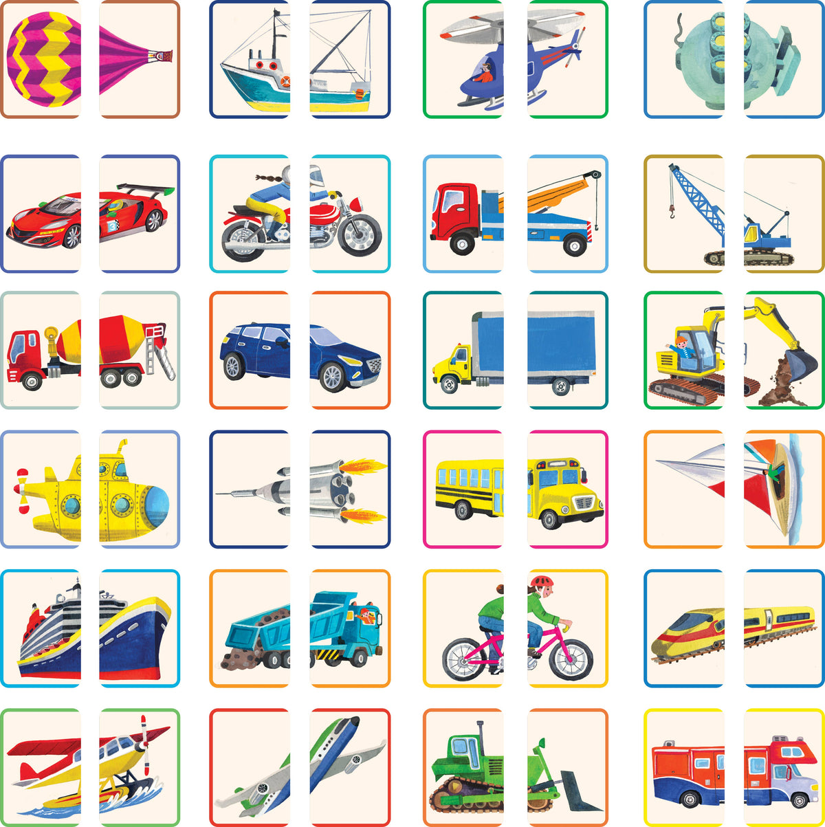 Vehicles Memory Match & Make Card Game