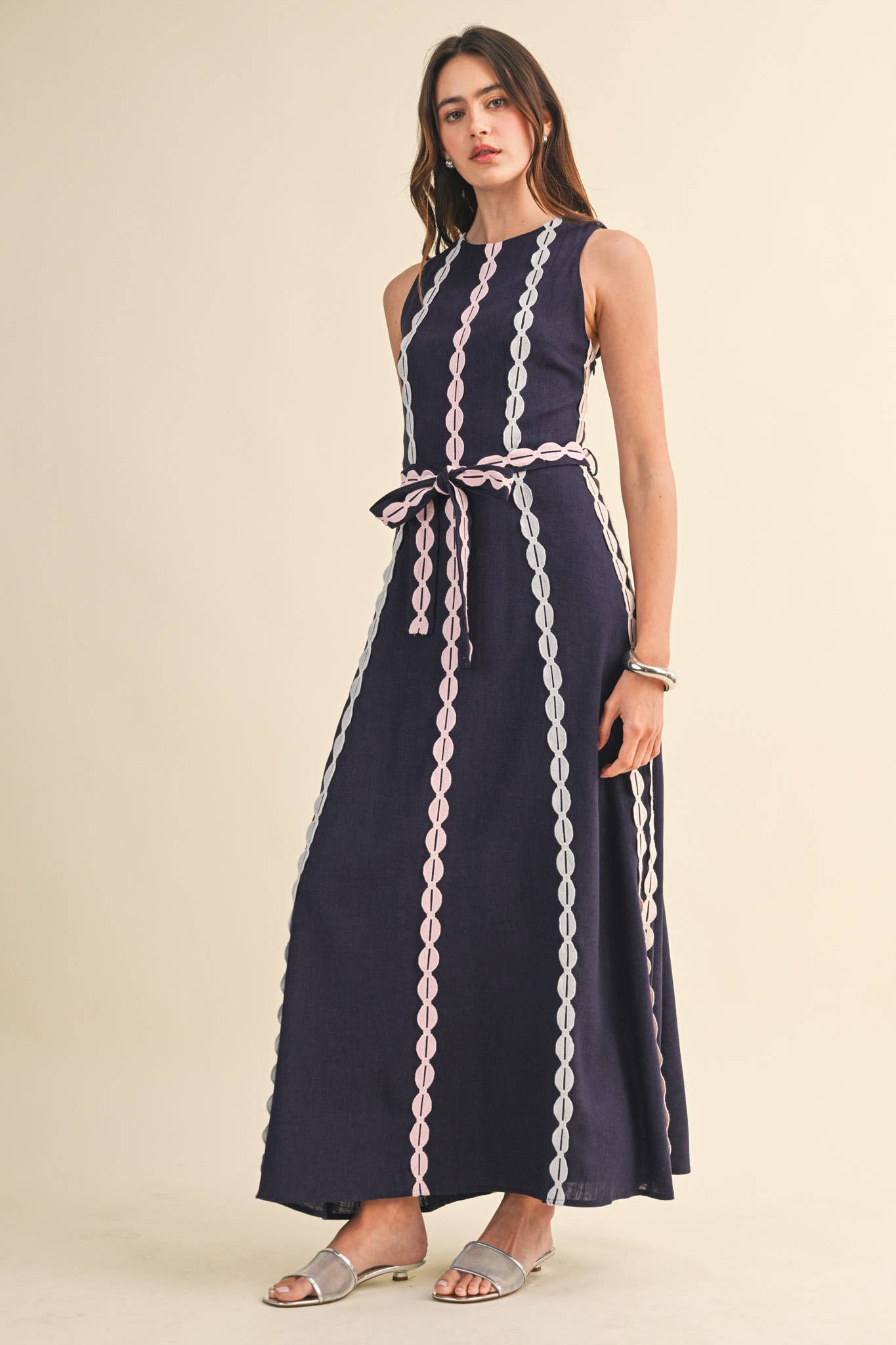 The Crochet Trim Midi Dress