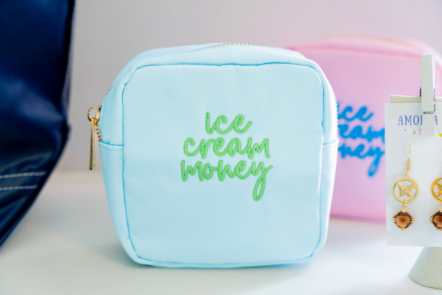 Ice Cream Money Embroidered Pouch
