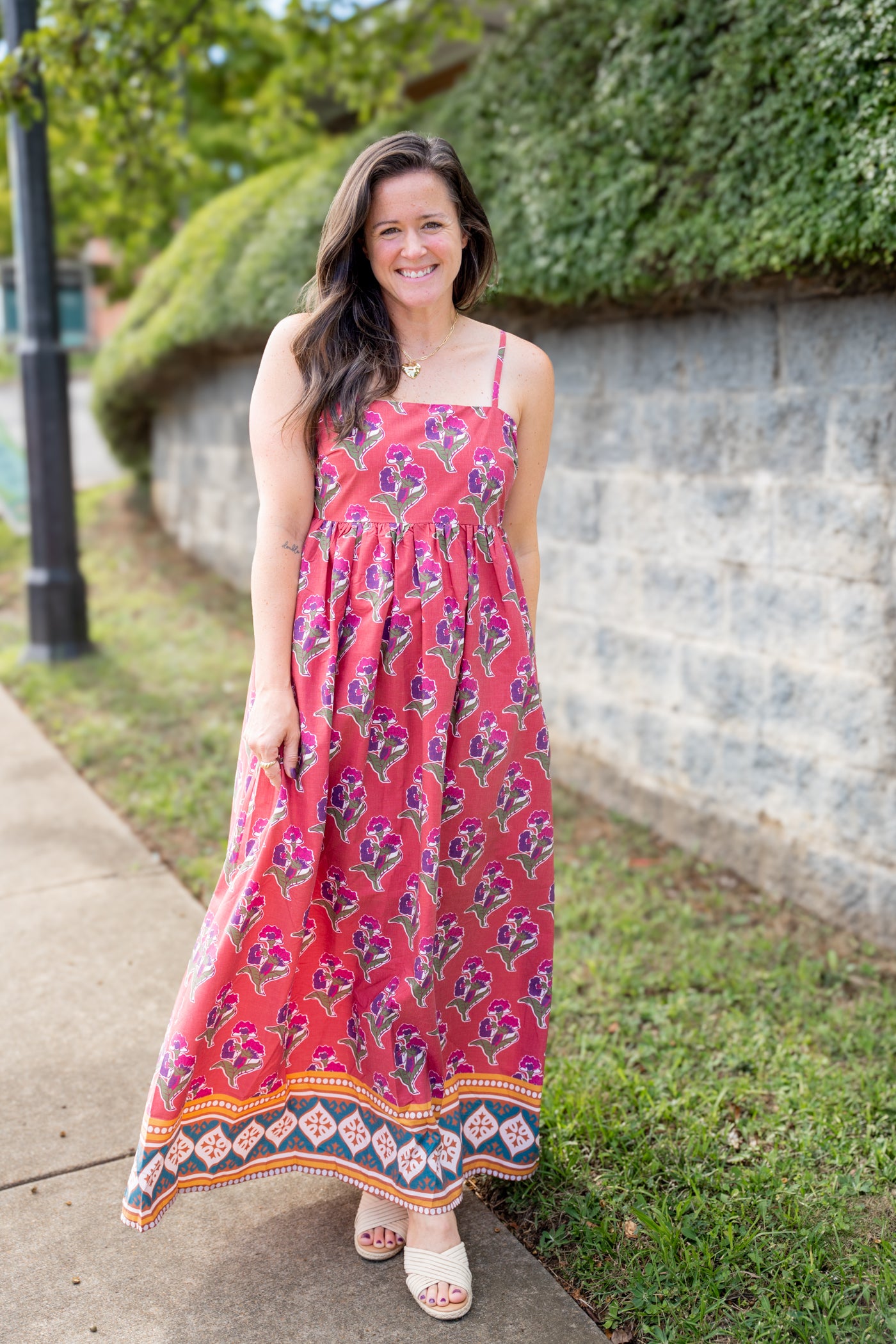 Rust Floral Maxi Dress