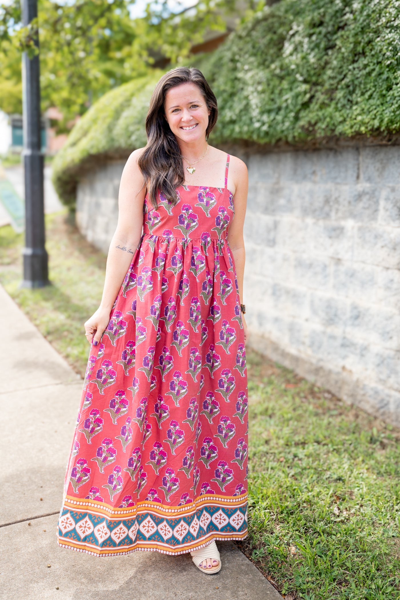 Rust Floral Maxi Dress
