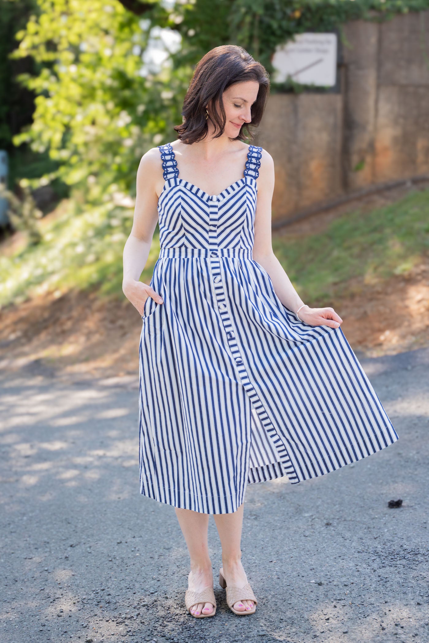 June Striped Midi Dress