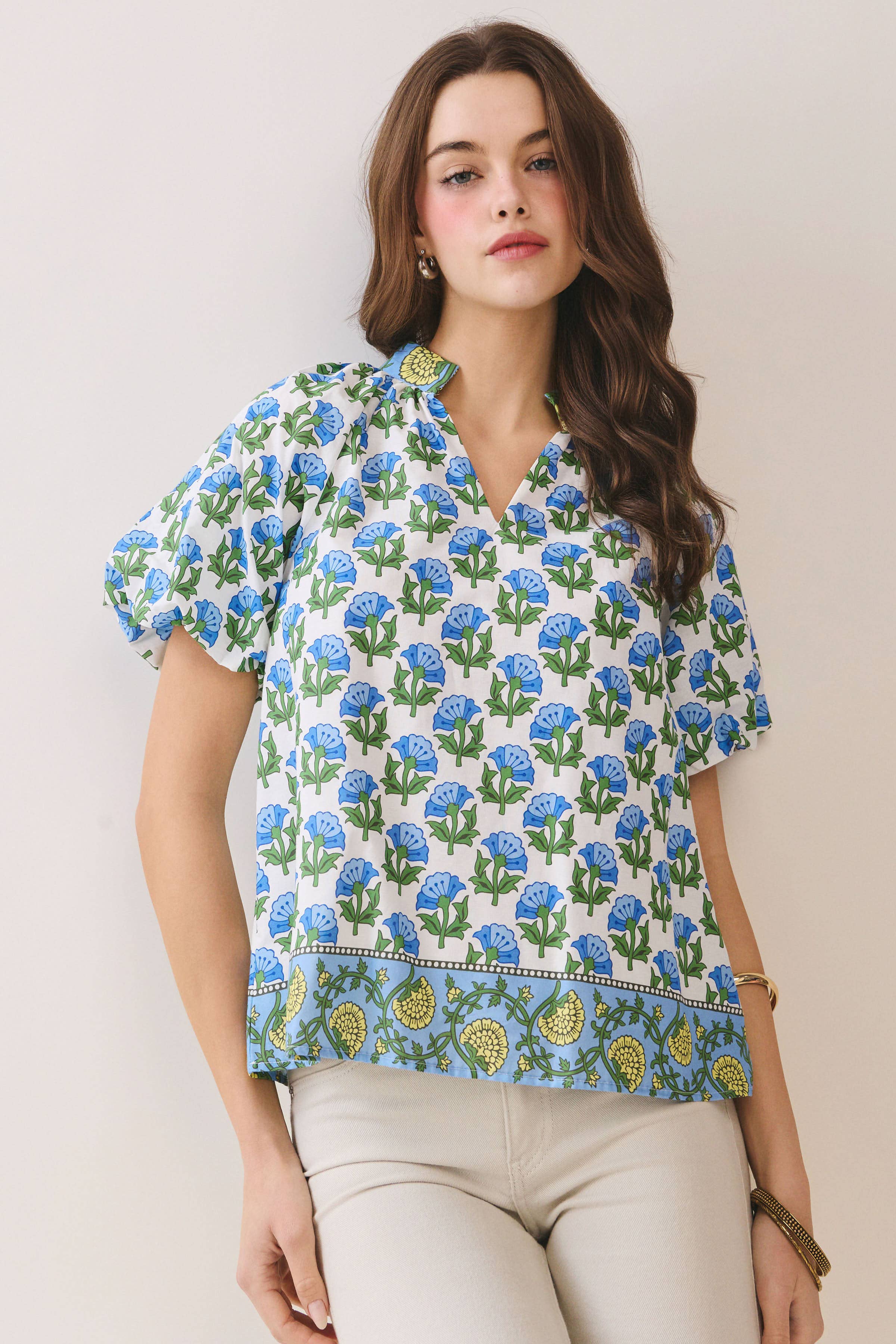 Iris Floral Print Top