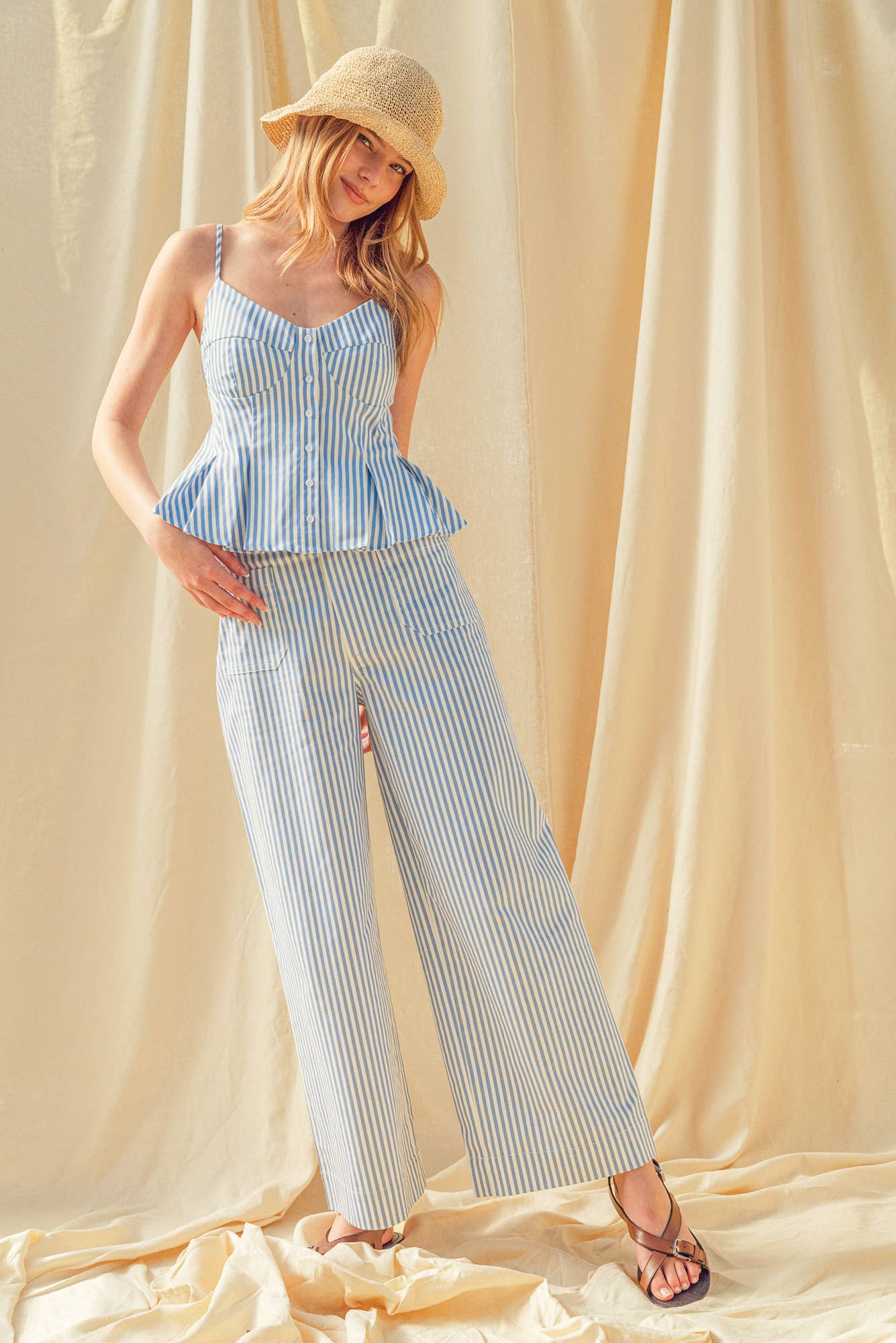 Striped Pocket Front Pants