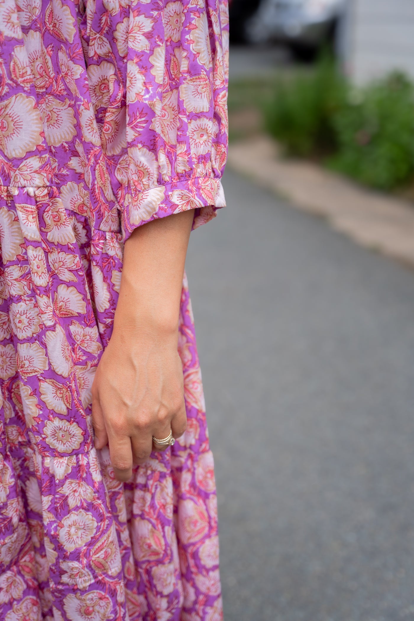 Lavender Days Floral Block Print Dress