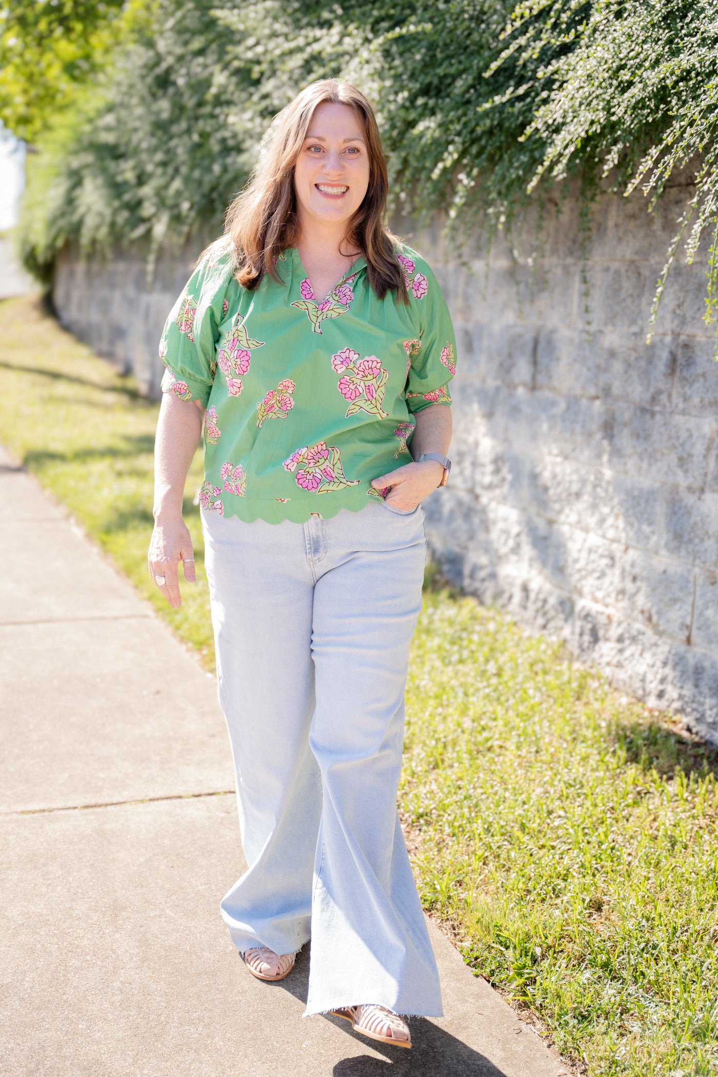 Floral Print V-Neck Blouse