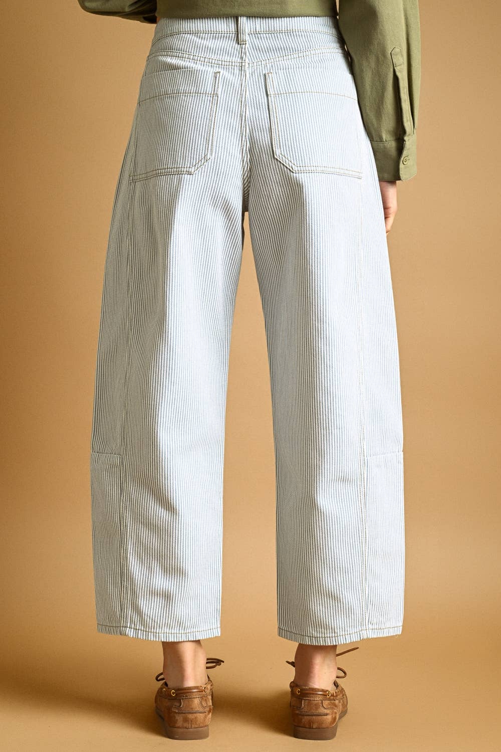Pinstripe Barrel Jeans
