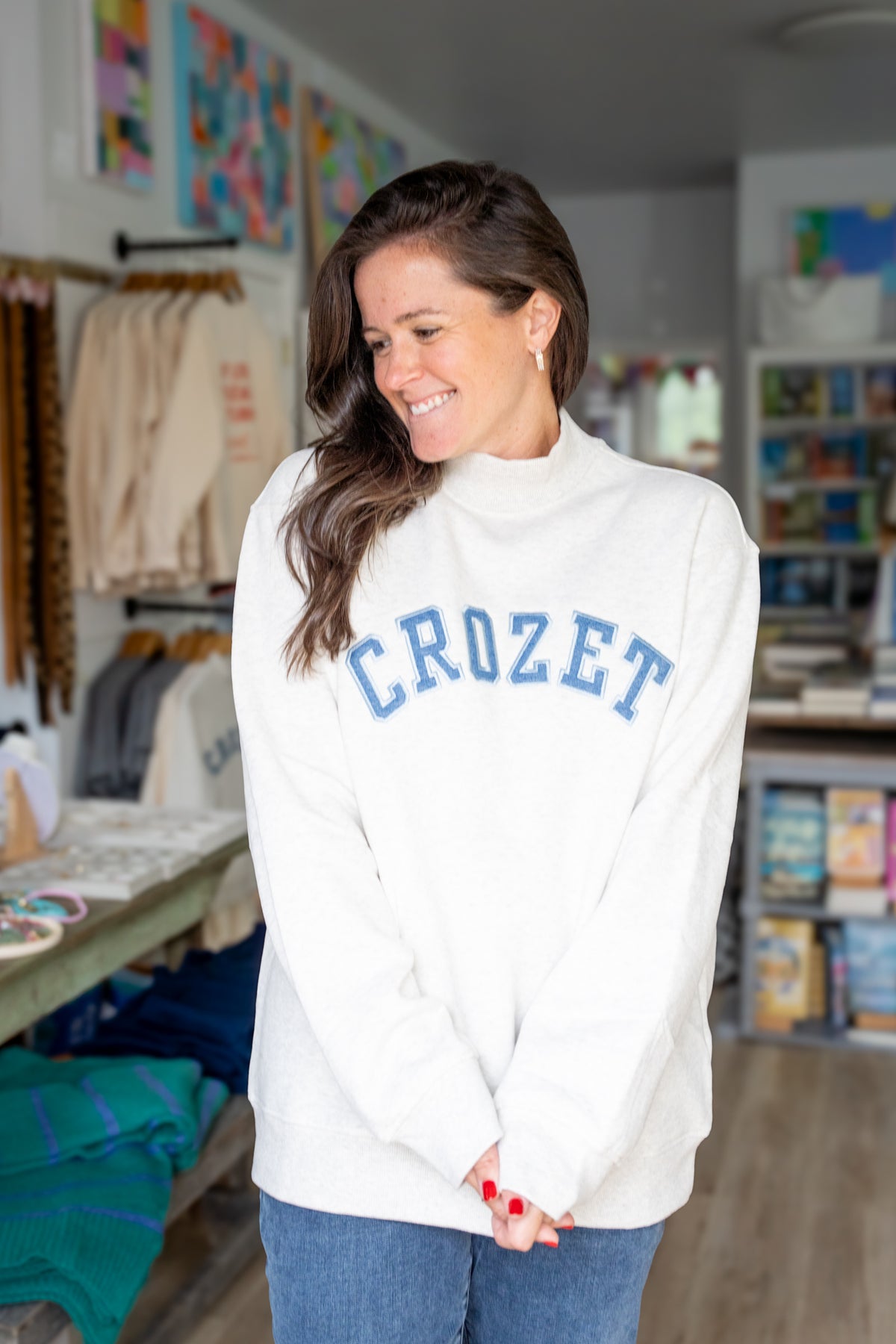 CROZET Appliqué Back to School Varsity Sweatshirt