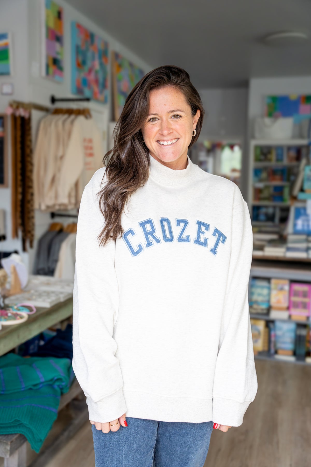 CROZET Appliqué Back to School Varsity Sweatshirt