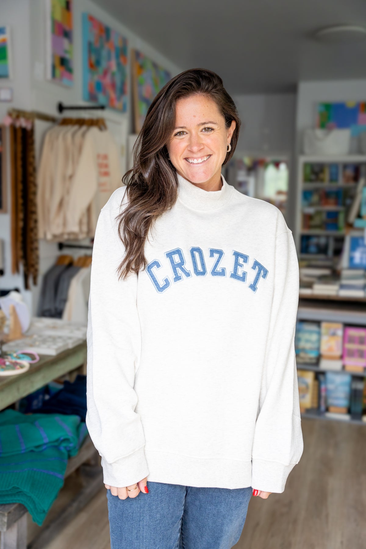 CROZET Appliqué Back to School Varsity Sweatshirt