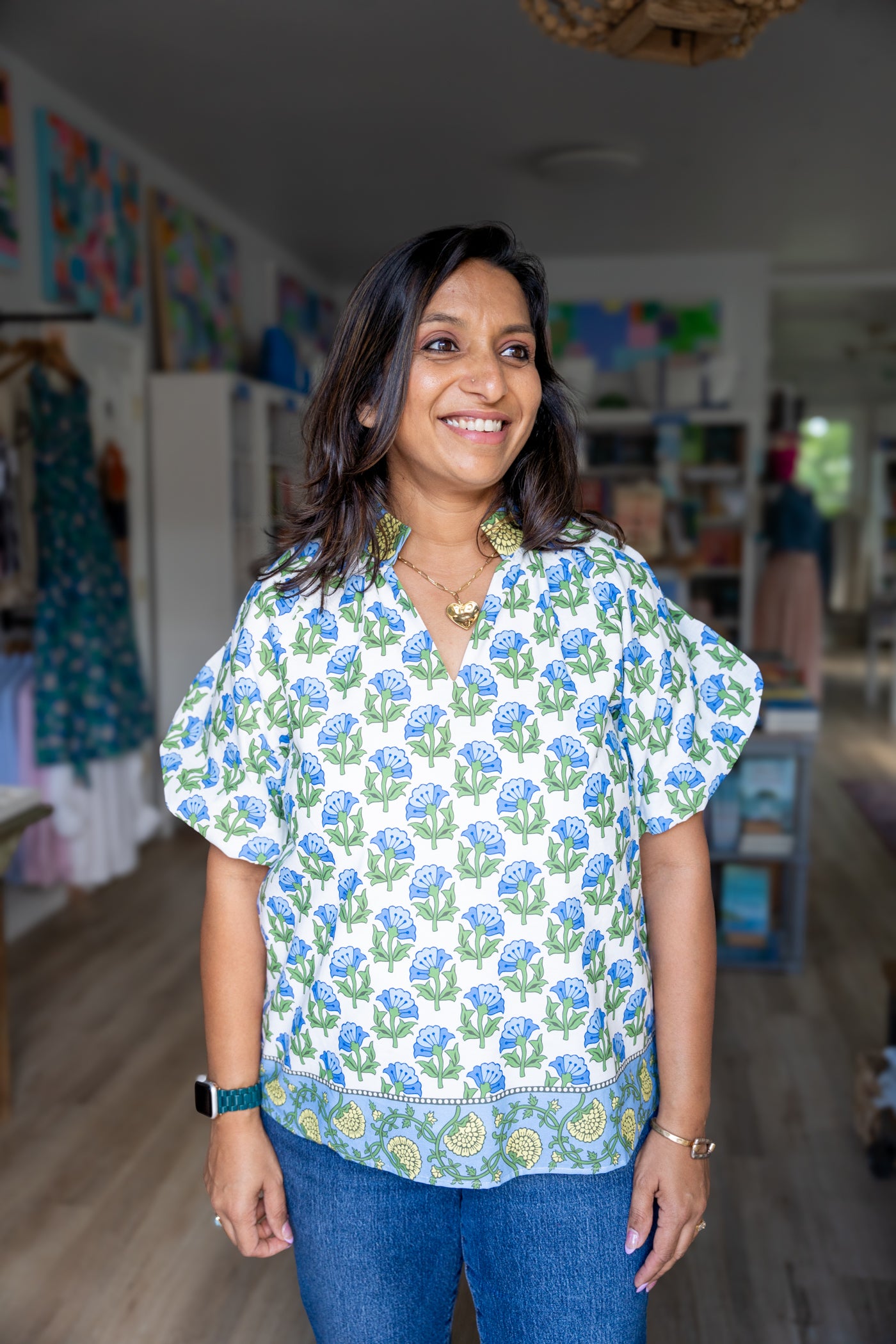 Iris Floral Print Top