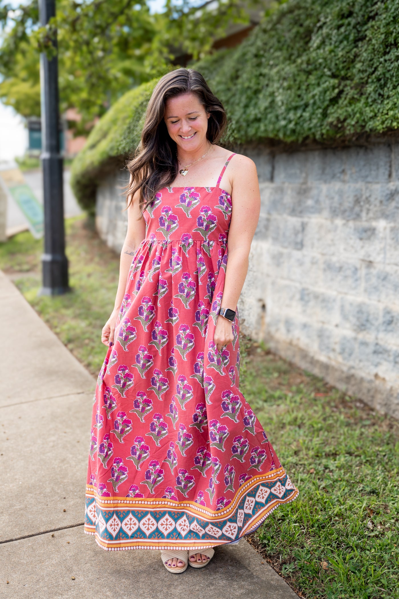 Rust Floral Maxi Dress