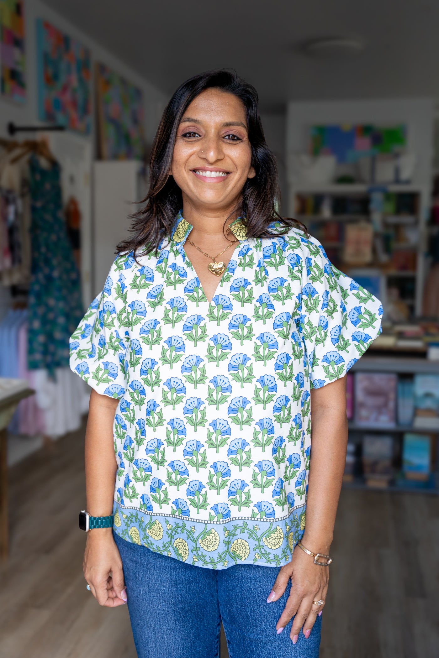Iris Floral Print Top