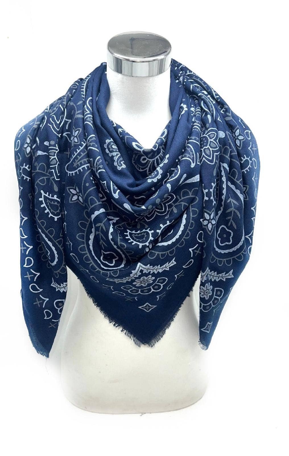 Bandana Pattern Scarf in Bleu Marine
