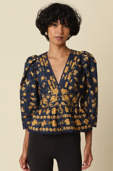Arya Navy & Gold Blouse