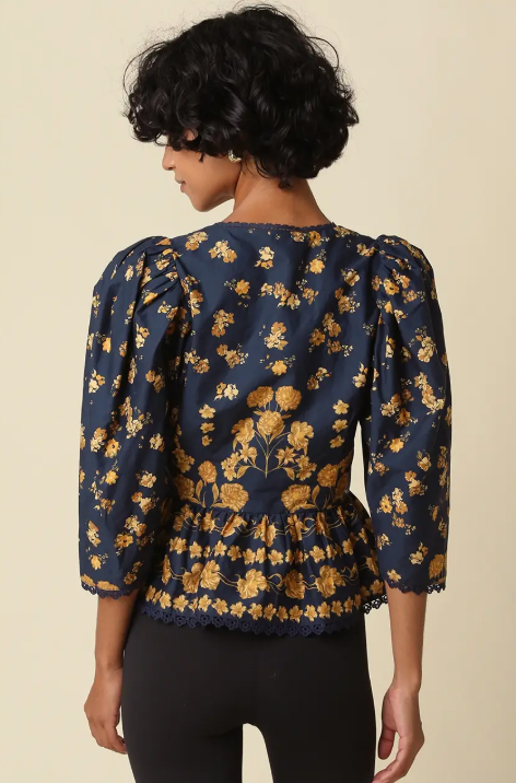 Arya Navy & Gold Blouse