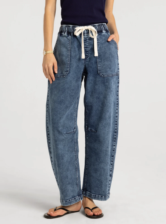 Avril Barrel Pants in Denim