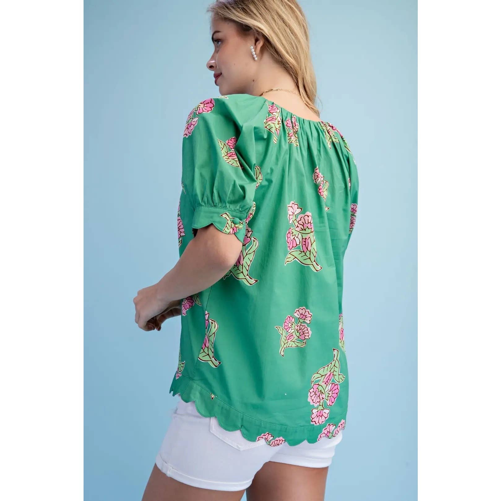 Floral Print V-Neck Blouse