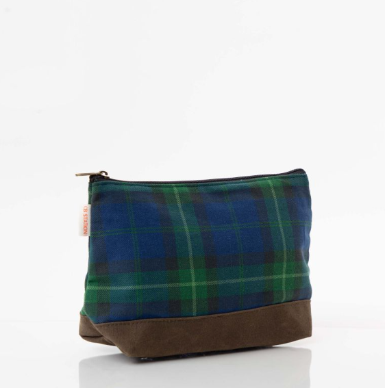 Plaid Clutch with Waxed Canvas