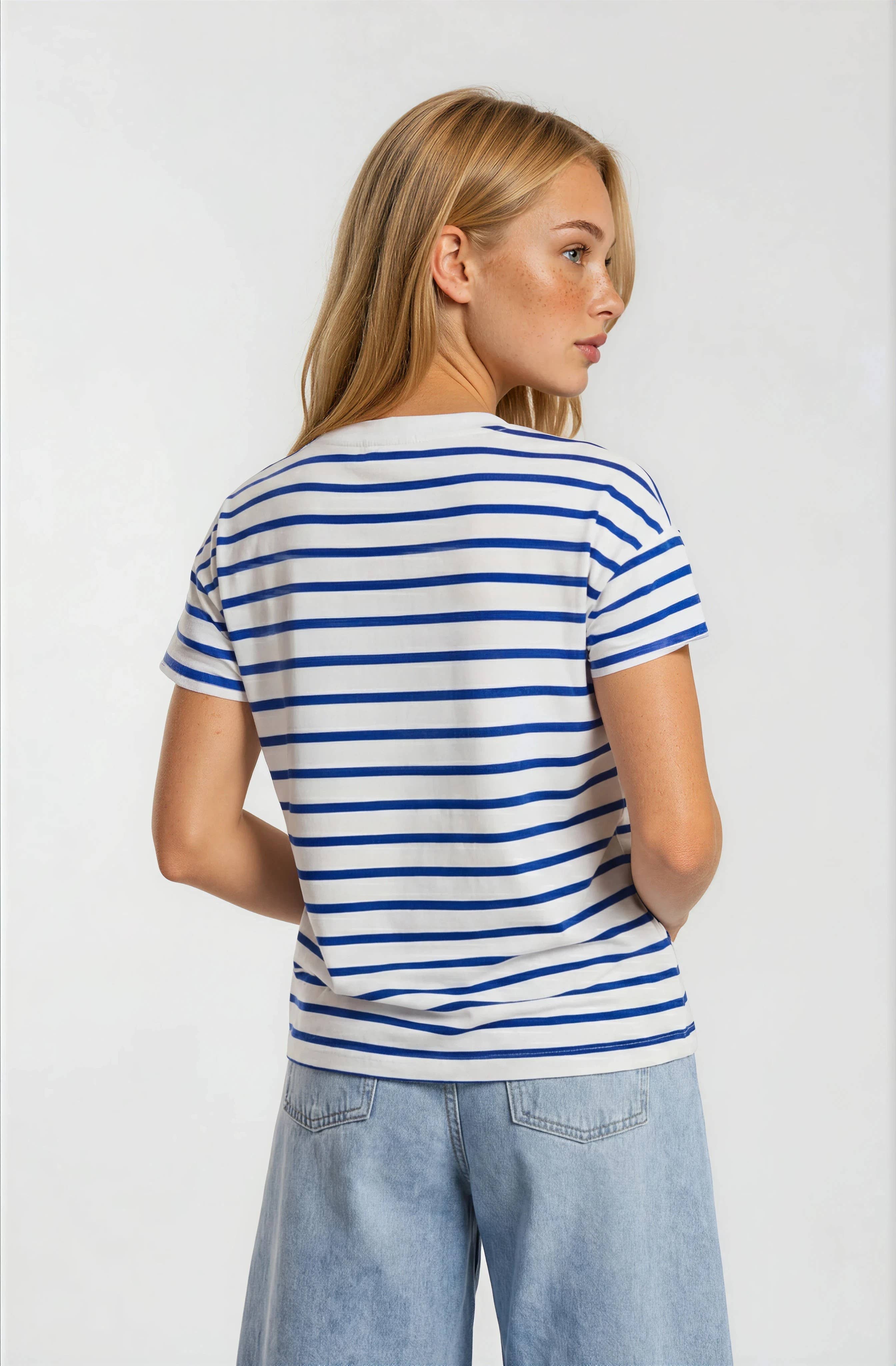 Royal Raglan Sleeve Stripe Tee