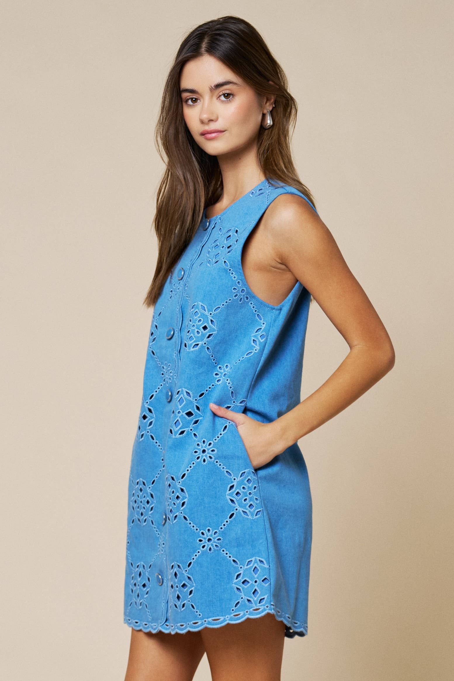 The Patter Button Denim Dress