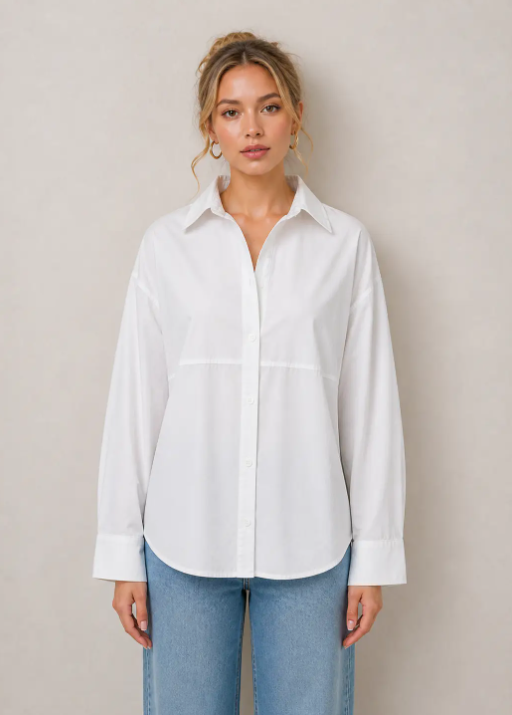 Claire Poplin Button Down Shirt