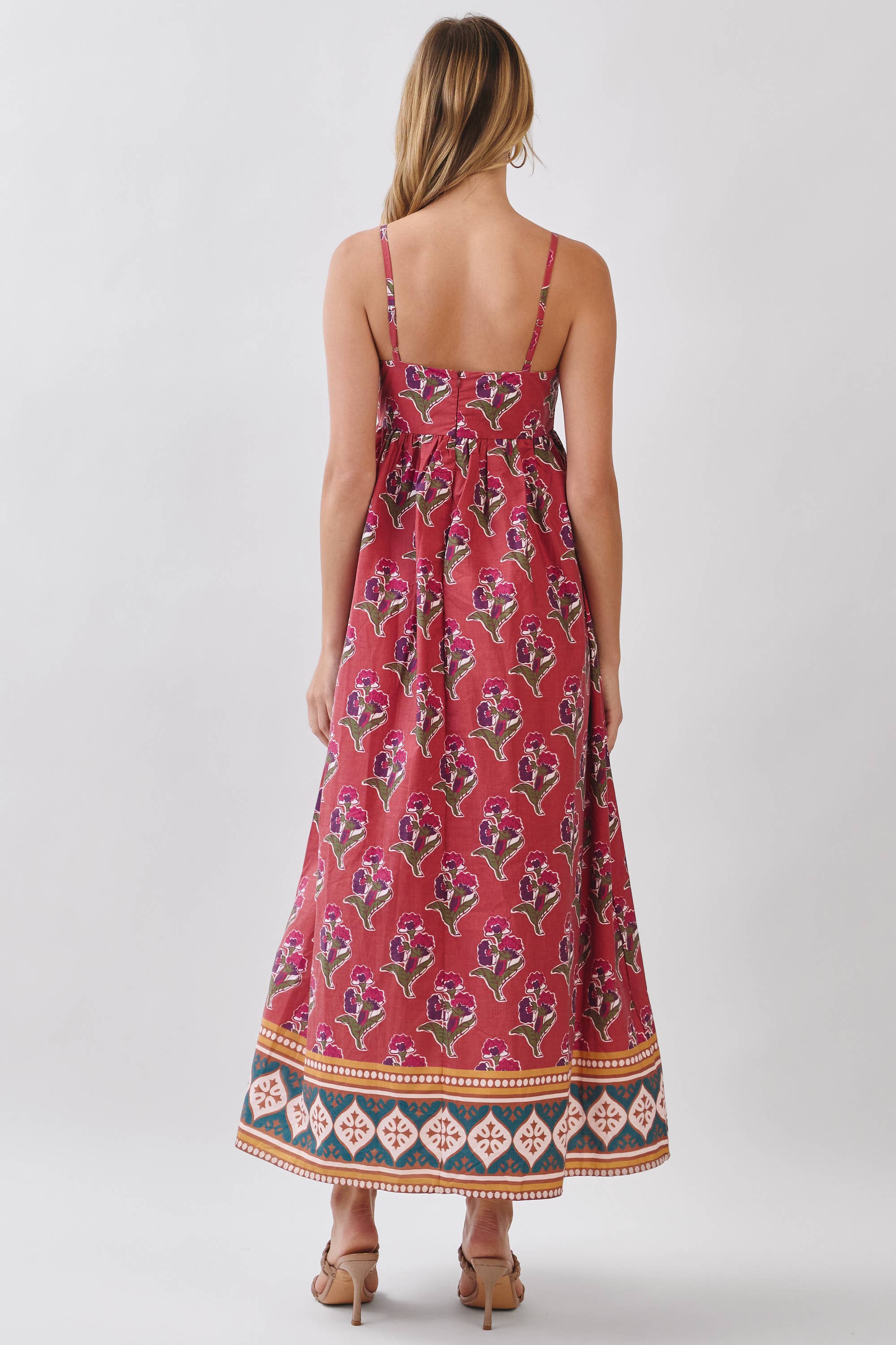 Rust Floral Maxi Dress