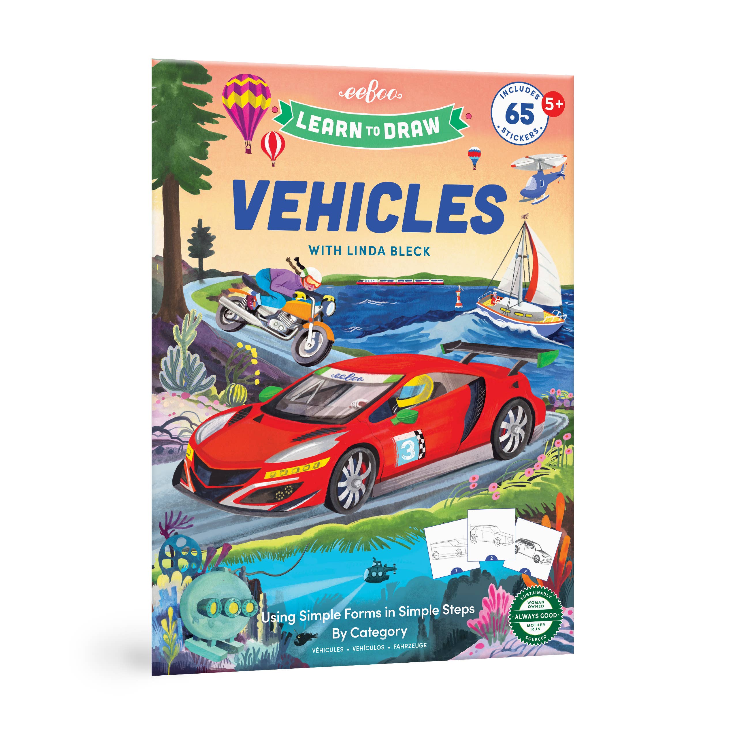Learn to Draw Vehicles Book with Stickers