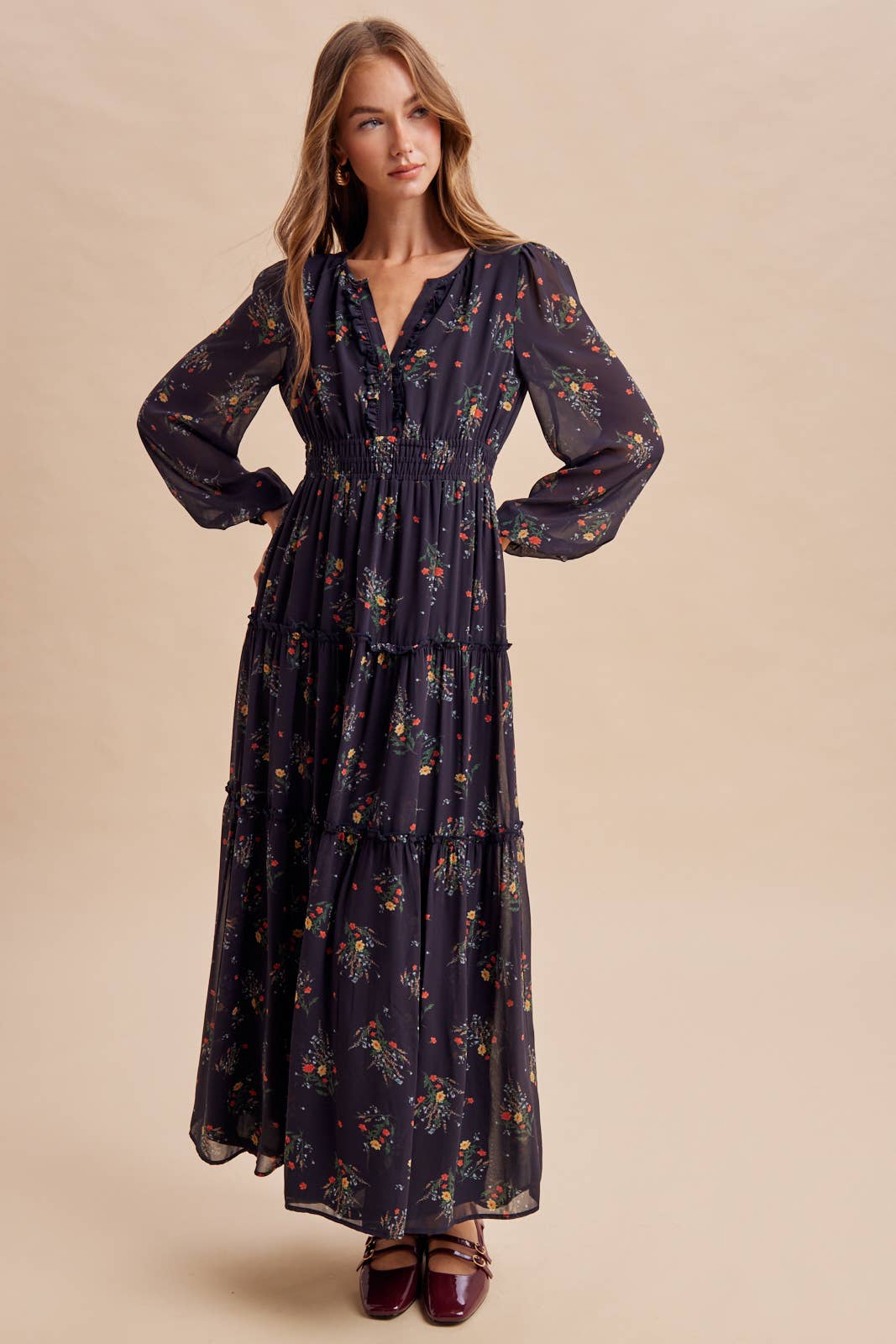 Midnight Floral Maxi Dress