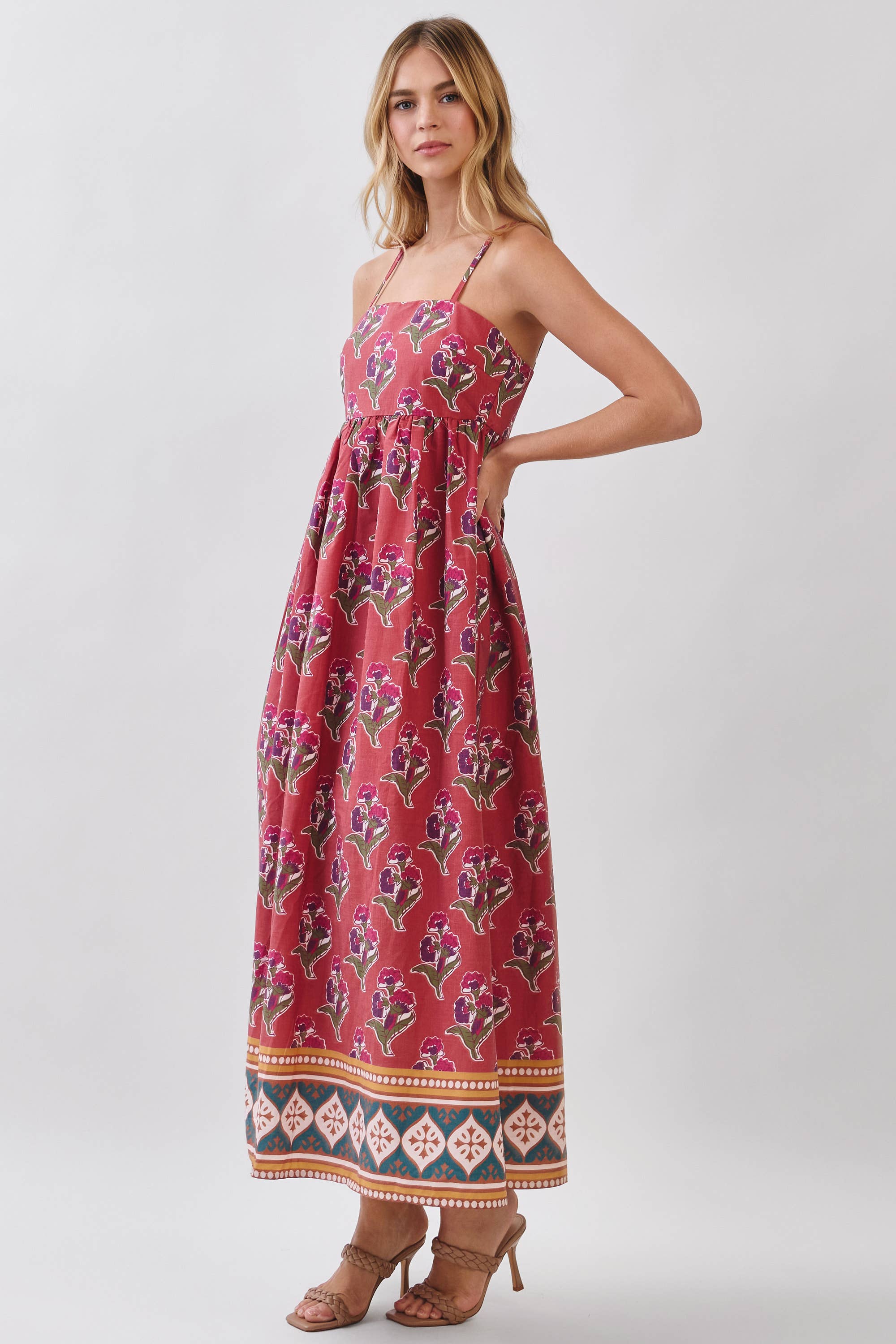 Rust Floral Maxi Dress